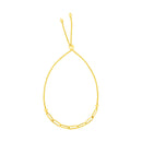 14K Yellow Gold Adjustable Bracelet with Paperclip Chain-5