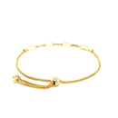 14K Yellow Gold Adjustable Bracelet with Paperclip Chain-7