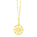 14k Yellow Gold Necklace with Compass Pendant-4