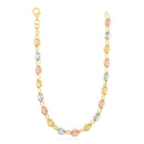 14k Tri Color Gold High Polish Puffed Mariner Link Chain-3