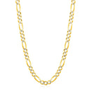 6.0mm 14K Yellow Gold Solid Pave Figaro Chain-3