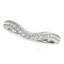 14k White Gold Milgrained Baroque Curved Diamond Wedding Ring (1/6 cttw)-2
