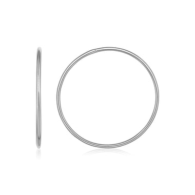 Endless Hoop Style Earrings in 14k White Gold - 0
