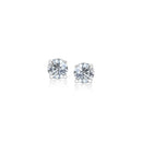 14k White Gold 3mm Faceted White Cubic Zirconia Stud Earrings-5