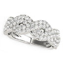 Diamond Studded Interlocking Waves Ring in 14k White Gold (5/8 cttw)-5
