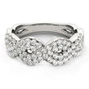 Diamond Studded Interlocking Waves Ring in 14k White Gold (5/8 cttw)-6
