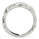Diamond Studded Interlocking Waves Ring in 14k White Gold (5/8 cttw)-7
