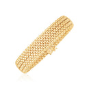 14k Yellow Gold High Polish Thick Braided Bracelet (14.5mm)-3