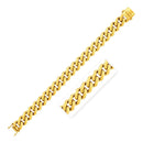 14k Yellow Gold 8 1/2 inch Wide Polished Curb Chain Bracelet-5
