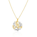 14k Two-Tone Yellow and White Gold Tree of Life Pendant-4