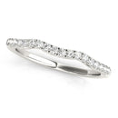 14k White Gold Wave Motif Diamond Wedding Band (1/5 cttw)-2