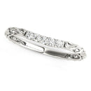 14k White Gold Antique Style Curved Diamond Wedding Band (1/10 cttw)-2