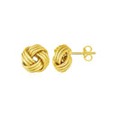 Love Knot Post Earrings in 14k Yellow Gold-5