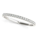 14k White Gold Scallop Pave Set Diamond Wedding Ring (1/8 cttw)-2