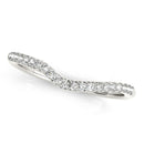 14k White Gold Curved Pave Diamond Wedding Ring (1/4 cttw)-2