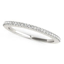 14k White Gold Pave Scallop Setting Diamond Wedding Band (1/8 cttw)-2