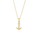 14k Yellow Gold Cable Chain with Anchor Pendant-5