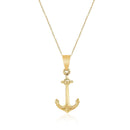 14k Yellow Gold Cable Chain with Anchor Pendant-6