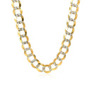 8.2 mm 14k Two Tone Gold Pave Curb Chain-9