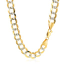 8.2 mm 14k Two Tone Gold Pave Curb Chain-10