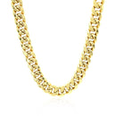 7.5mm 14k Yellow Gold Semi Solid Miami Cuban Chain-6