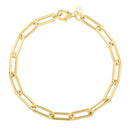 14k Yellow Gold Long Domed Paperclip Chain Bracelet (4.80 mm)-4