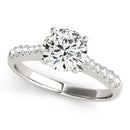 14k White Gold Round Cut Diamond Engagement Ring  (1 5/8 cttw)-3