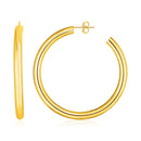 14k Yellow Gold Polished Hoop Earrings-2