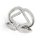 14k White Gold Entwined Design Diamond Dual Band Ring (3/4 cttw)-5