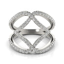 14k White Gold Entwined Design Diamond Dual Band Ring (3/4 cttw)-6