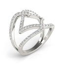 14k White Gold Entwined Design Diamond Dual Band Ring (3/4 cttw)-7