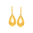 14k Yellow Gold Polished Teardrop Motif Drop Earrings-3
