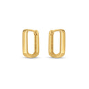 14k Yellow Gold Small Square Huggie Hoops-4