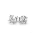 14k White Gold Stud Earrings with White Hue Faceted Cubic Zirconia-6