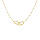 14k Yellow Gold Necklace with Interlocking Petite Rectangles-6