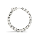 14k White Gold Two Sided Prong Set Diamond Hoop Earrings (3 1/2 cttw)-7