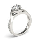 14k White Gold Split Band Round Bypass Diamond Engagement Ring (1 1/8 cttw)-7