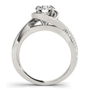 14k White Gold Split Band Round Bypass Diamond Engagement Ring (1 1/8 cttw)-8