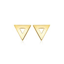 14k Yellow Gold Polished Open Triangle Post Earrings-2