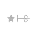 14k White Gold Post Earrings with Stars-4
