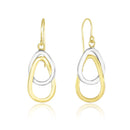 14k Two-Tone Gold Interlaced Open Teardrop Drop Earrings-2