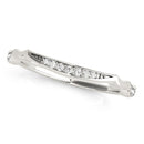 14k White Gold Unique Graduated Style Diamond Wedding Band (1/10 cttw)-2
