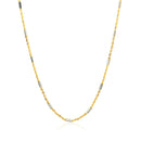 Bar Links Pendant Chain in 14k Two Tone Gold (1.4mm)-8