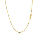 Bar Links Pendant Chain in 14k Two Tone Gold (1.4mm)-9