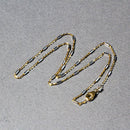 Bar Links Pendant Chain in 14k Two Tone Gold (1.4mm)-11
