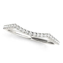 14k White Gold Diamond Pave Set Curved Wedding Band (1/8 cttw)-2