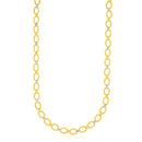 14k Two-Tone Gold Multi-Textured Oval Link Fancy Necklace-4