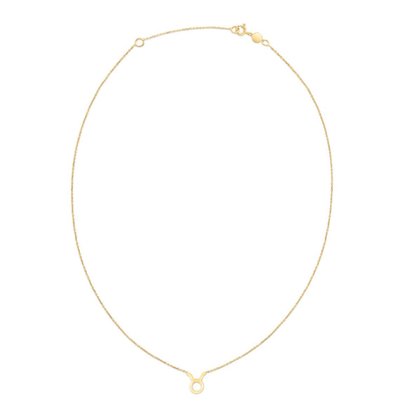 14K Yellow Gold Taurus Necklace