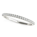 14k White Gold Scallop Style Setting Diamond Wedding Band (1/8 cttw)-2