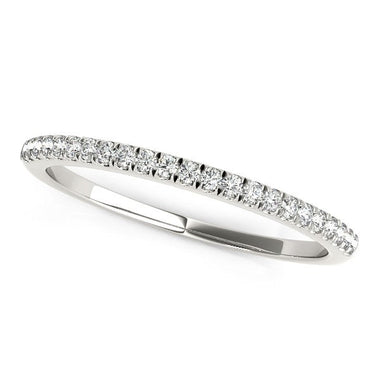 14k White Gold Scallop Style Setting Diamond Wedding Band (1/8 cttw) - 0